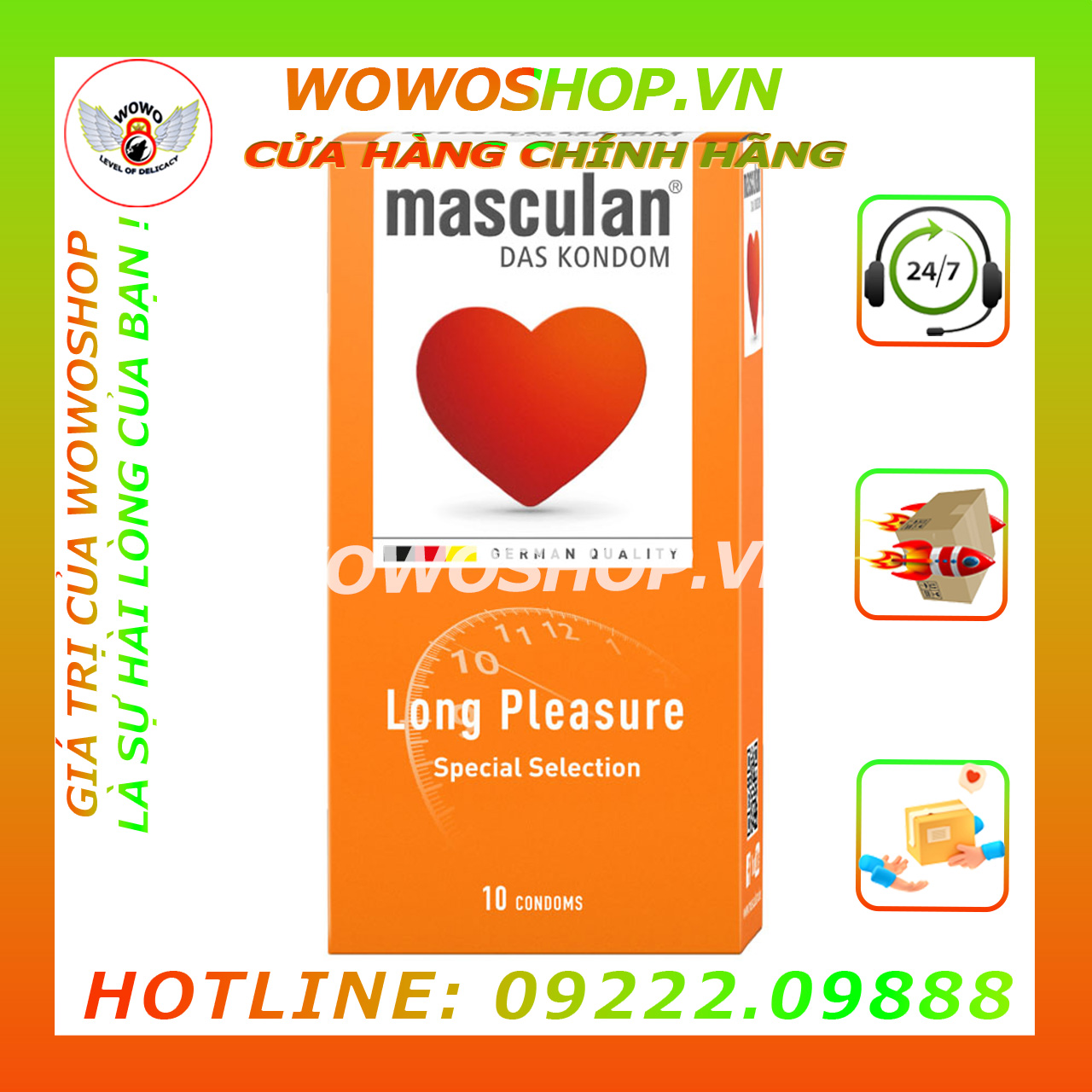 Bao Cao Su|Bao Cao Su Siêu Mỏng|Bao Cao Su Masculan|Long Pleasure-5 In 1|Wowoshop