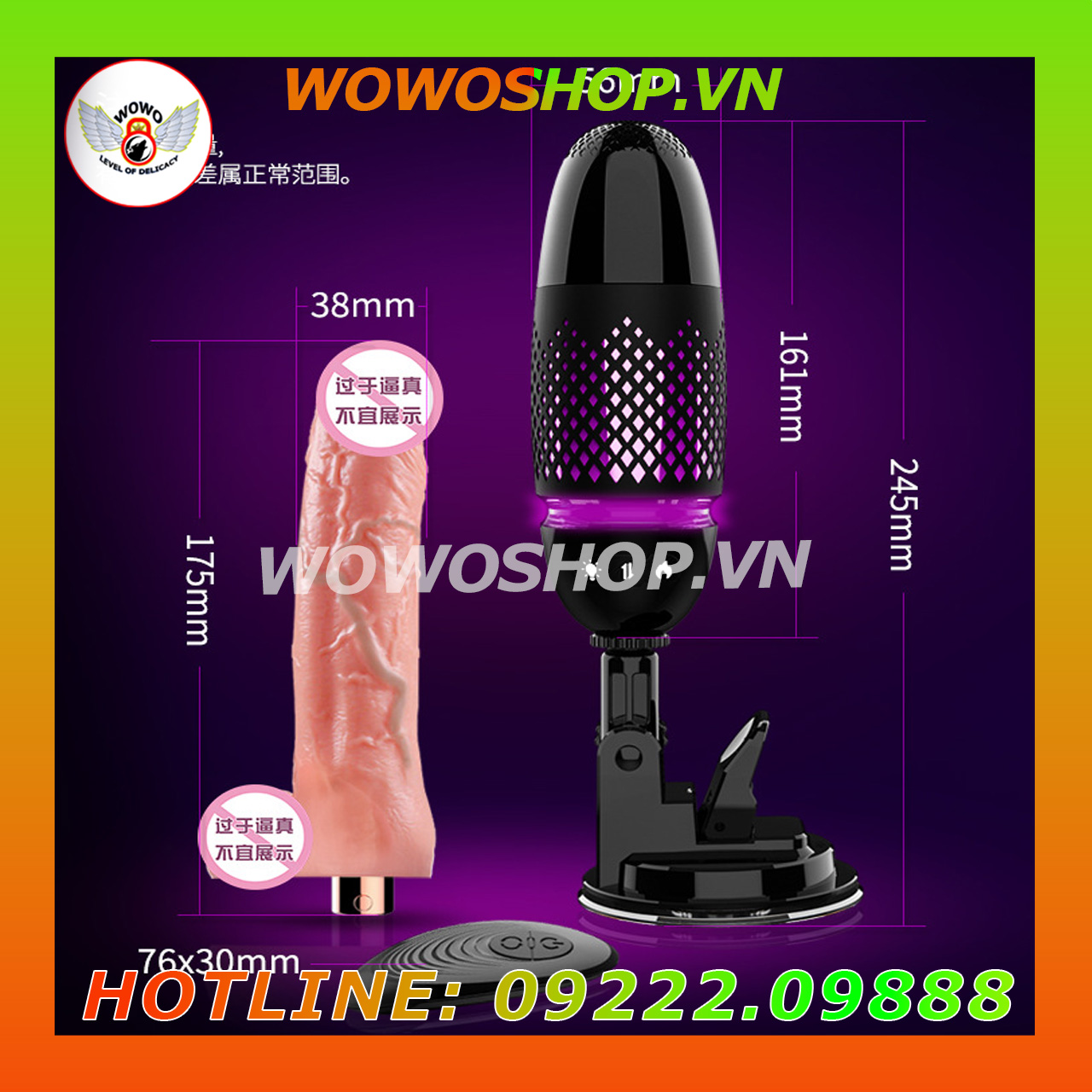 Đồ Chơi Người Lớn|Dụng Cụ Tình Yêu Nữ|Dương Vật Giả Hít Tường|Wowoshop.vn