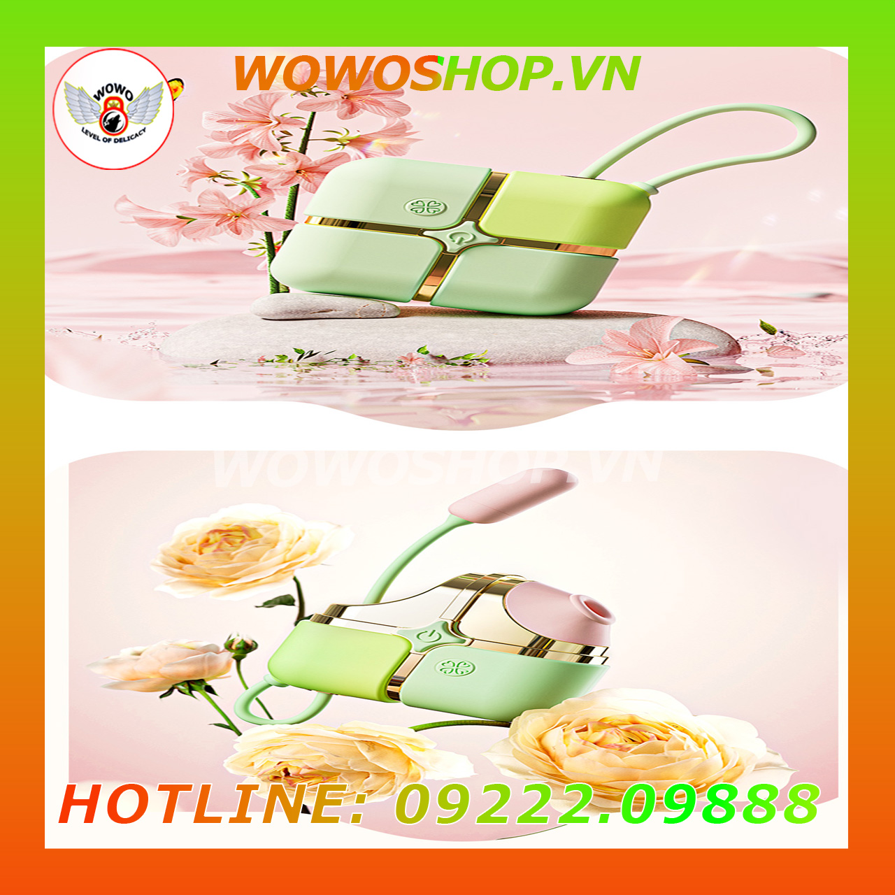 Đồ Chơi Người Lớn|Dụng Cụ Tình Yêu Nữ|Trứng Rung 2 Đầu|Wowoshop
