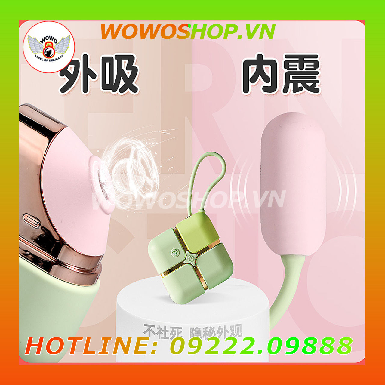 Đồ Chơi Người Lớn|Dụng Cụ Tình Yêu Nữ|Trứng Rung 2 Đầu|Wowoshop