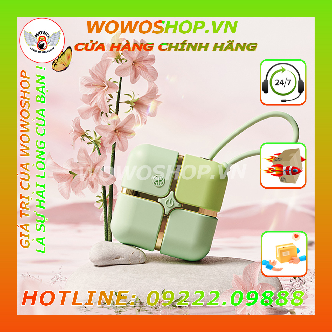 Đồ Chơi Người Lớn|Dụng Cụ Tình Yêu Nữ|Trứng Rung 2 Đầu|Wowoshop