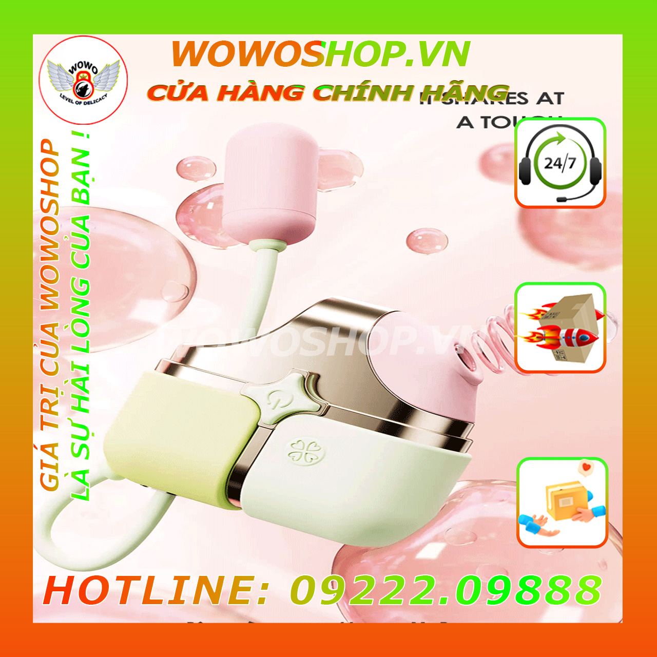 Đồ Chơi Người Lớn|Dụng Cụ Tình Yêu Nữ|Trứng Rung 2 Đầu|Wowoshop