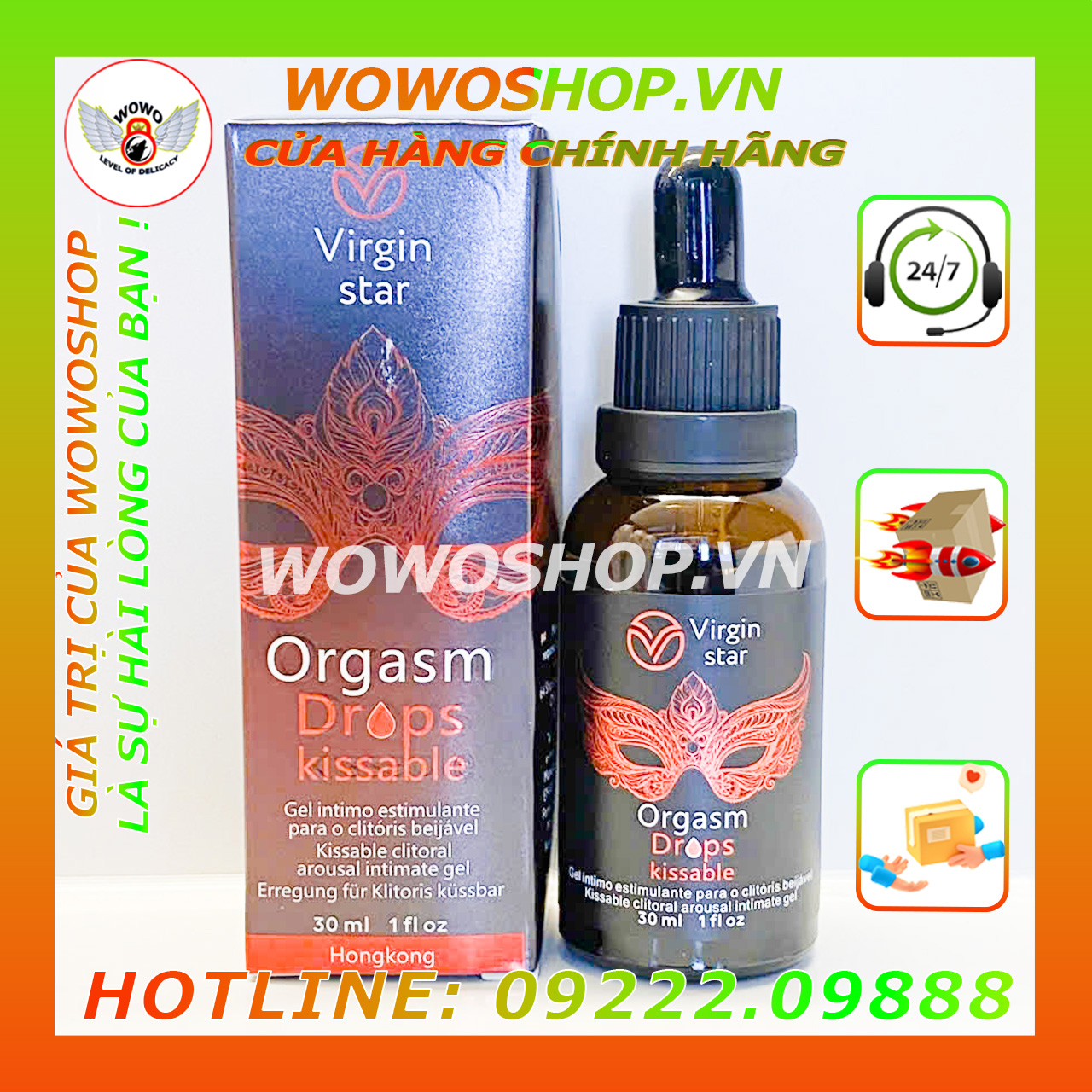 Gel Bôi Trơn-Gel Kích Thích Nữ-Gel Se Khít Âm Đạo-Gel Tăng Khoái Cảm Nữ-Gel Bôi Trơn Orgasm Drops Kissabe-Shop Bao Cao Su Quận 6