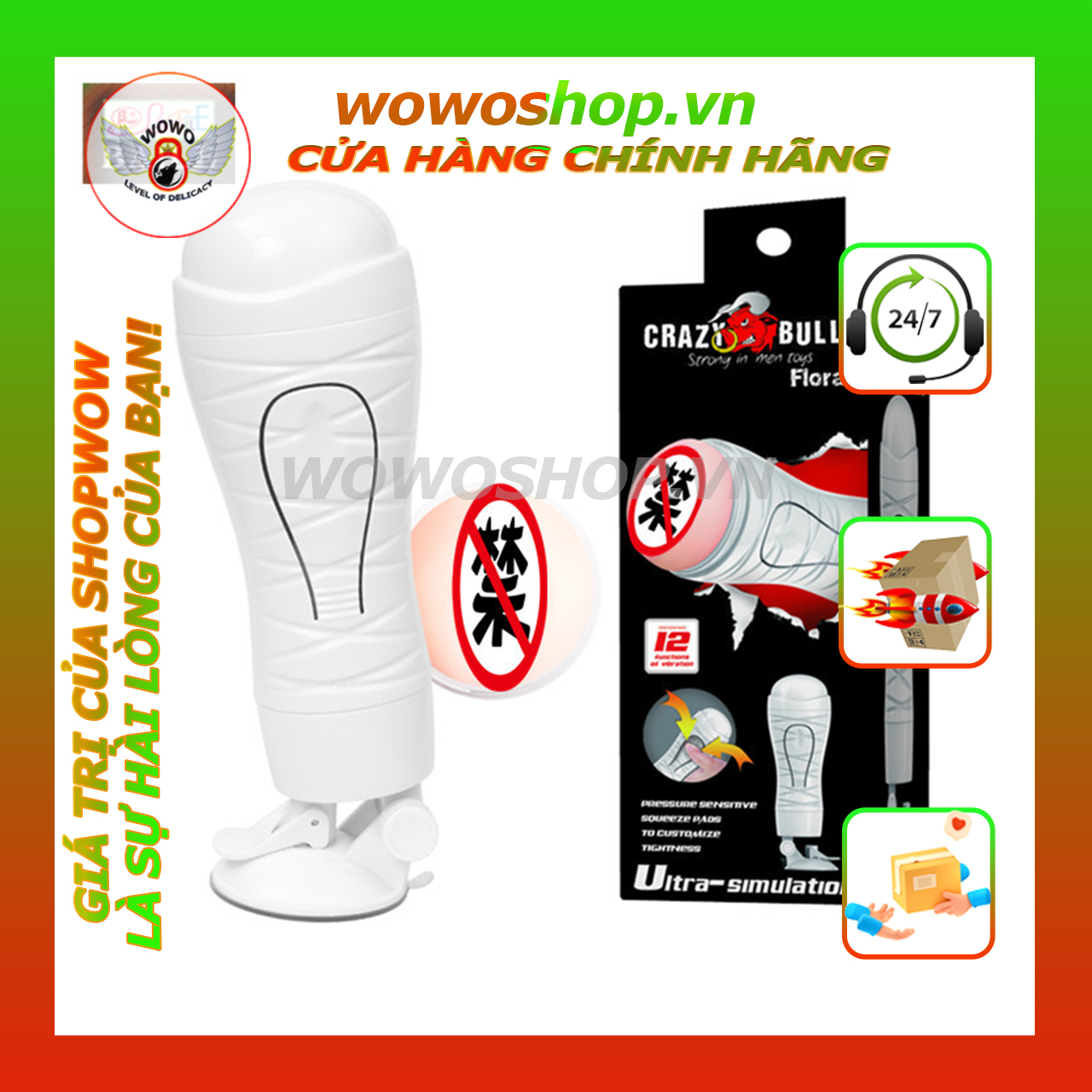 Đồ Chơi Người Lớn-Dụng Cụ Tình Yêu-Shop Người Lớn-Âm Đạo Cho Nam-Âm Đạo Giả-Crazy Bull Flora-Shop Người Lớn Quận 12