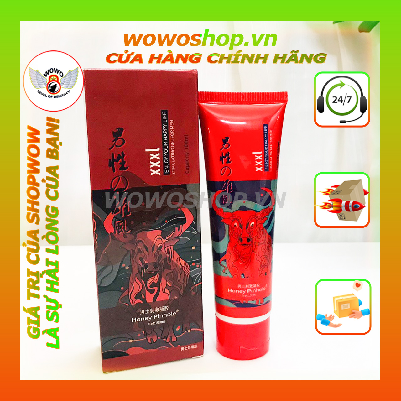 Gel Bôi Trơn Tăng Cường Cương Dương-Kéo Dài Thời Gian Quan Hệ-Chống Xuất Tinh Sớm-Trâu Đỏ XXXL-100ML