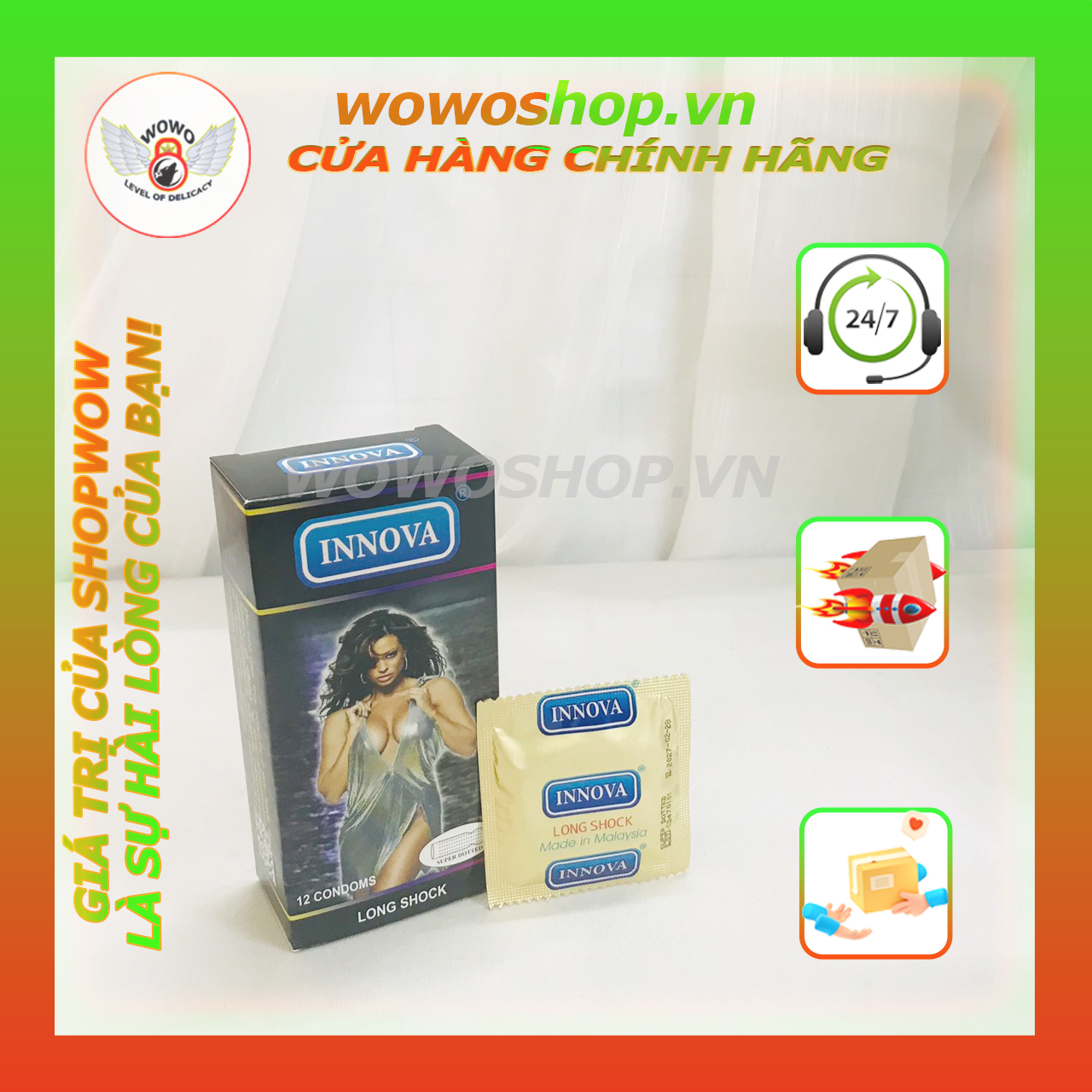 Shop Bao Cao Su TPHCM-Bao Cao Su INNOVA Siêu Mỏng-Gân-Gai-Shop Bao Cao Su Wowoshop Quận 9 TPHCM