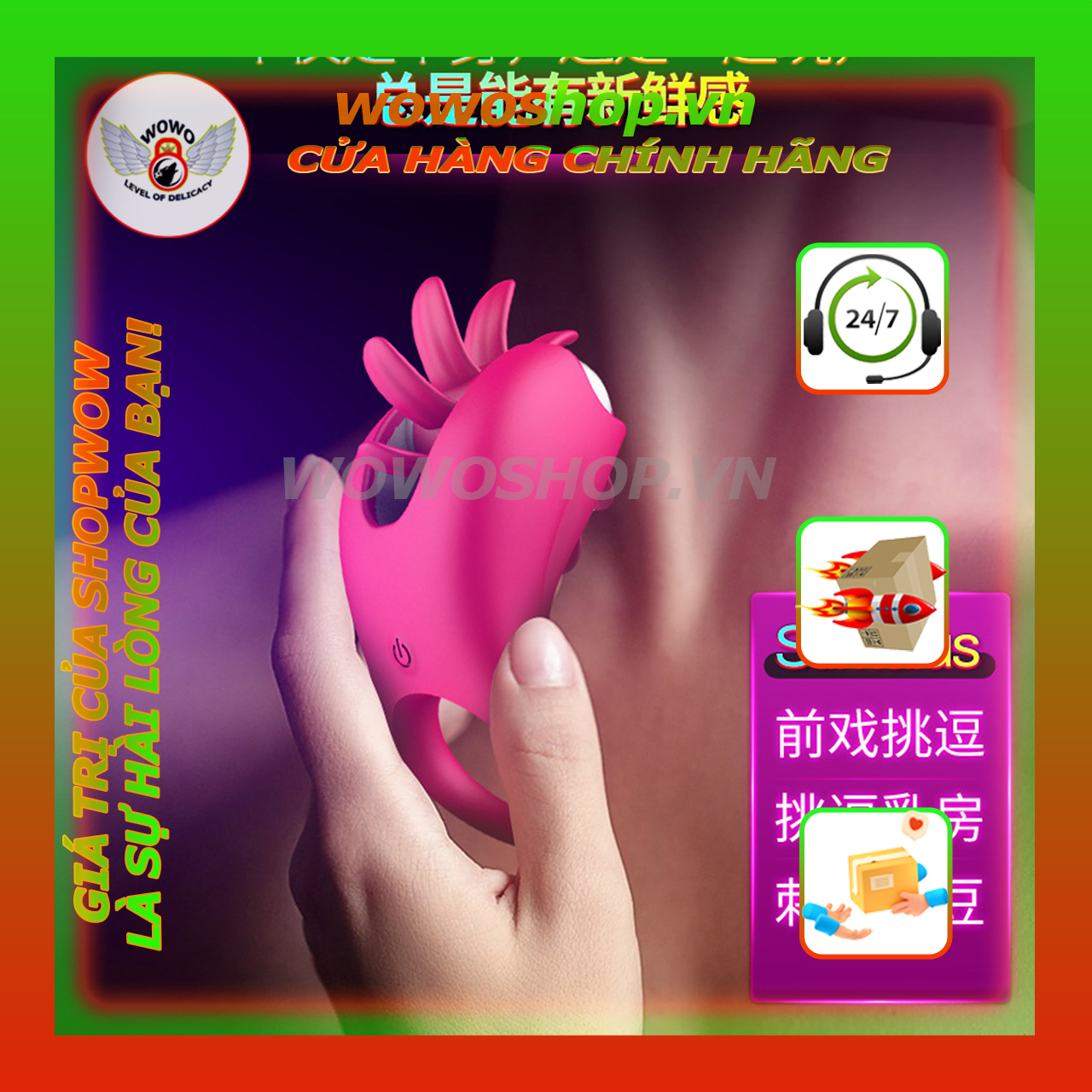 Đồ Chơi Tình Yêu Nữ-Sextoy Cho Nữ-Vòng Đeo Dương Vật CHI Có Cánh Quạt Rung Quay-Shop Đồ Chơi Quận 12-Wowoshop