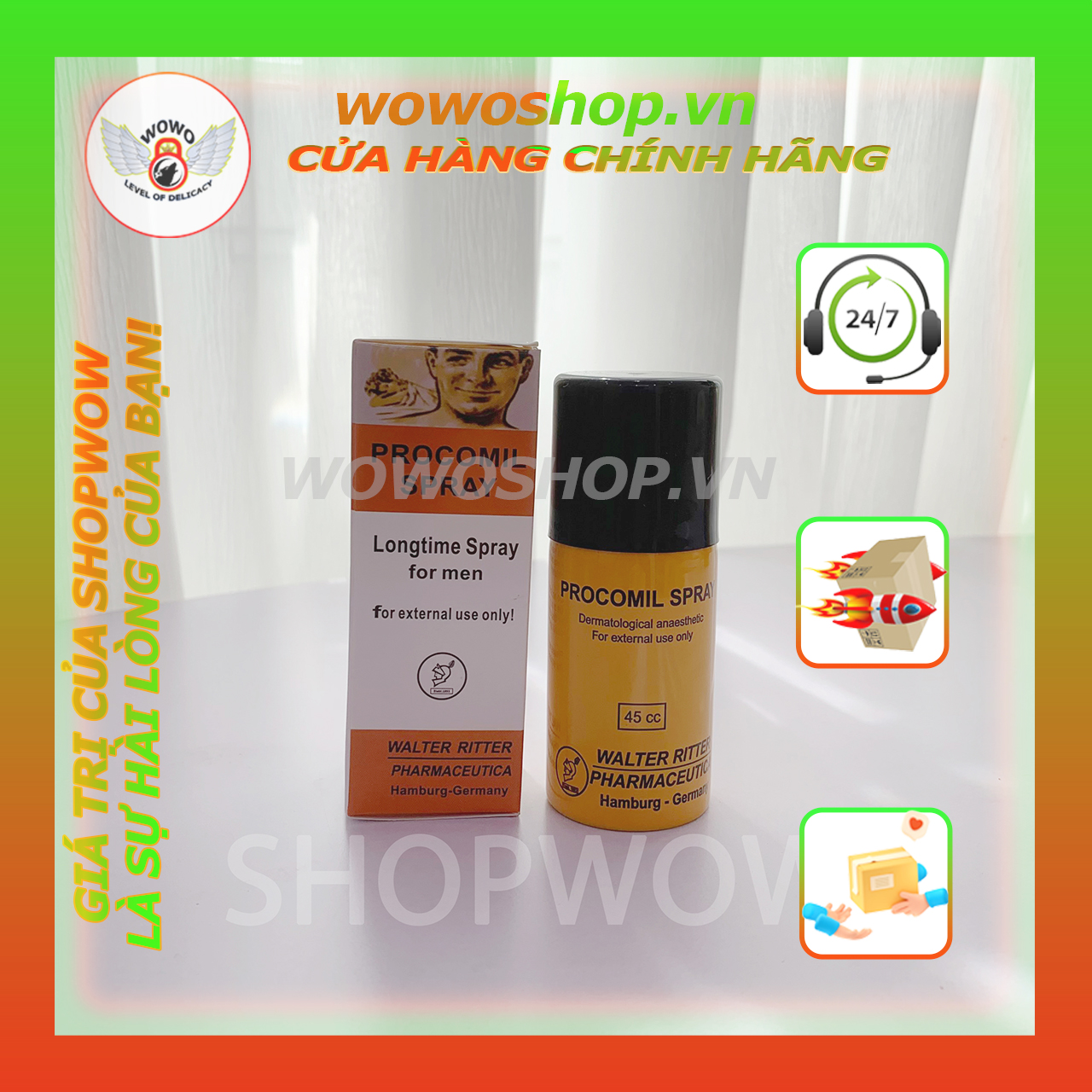 Thuốc Xịt Kéo Dài Thời Gian Quan Hệ-Thuốc Xịt Lâu Ra-Thuốc Xịt Procomil Spray-Shop Bao Cao Su Quận 12-Wowoshop