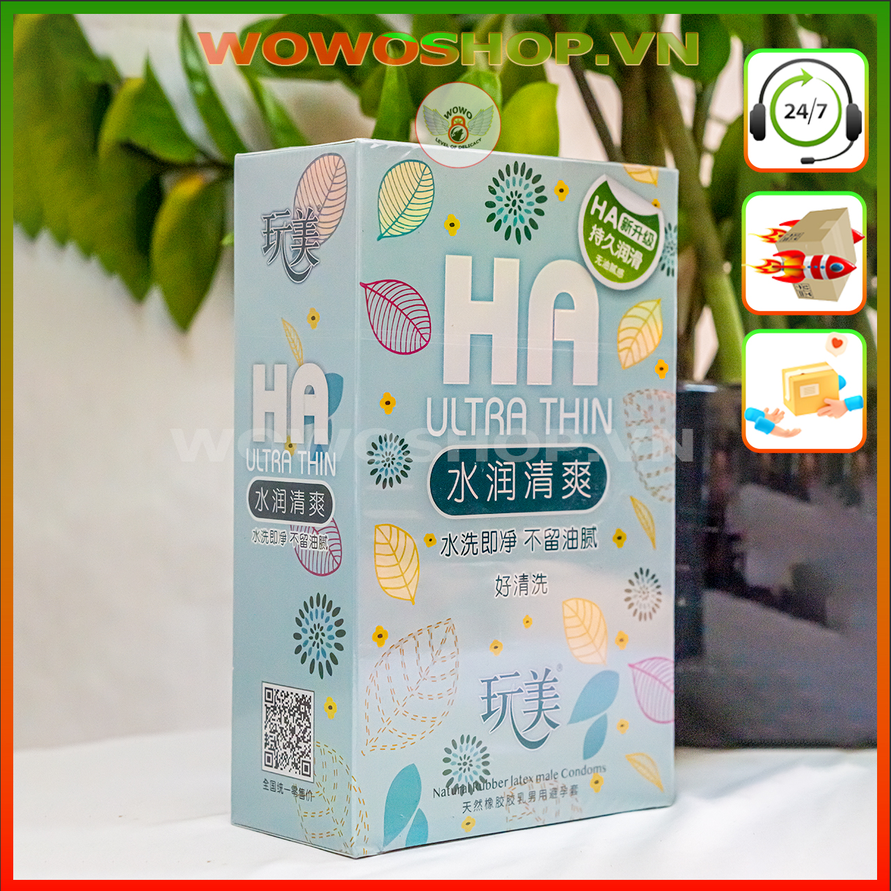 Bao Cao Su HA Ultra Thin Xanh, Hộp 100 Cái, Bao cao su tăng cường thời gian