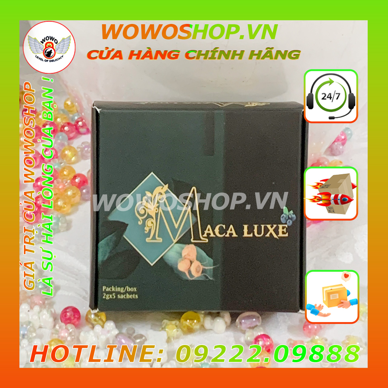 Kẹo Ngậm Tăng Cường Sinh Lý-Kẹo Ngậm Maca Luxe-Hỗ Trợ Cương Dương-Hộp 5 Gói