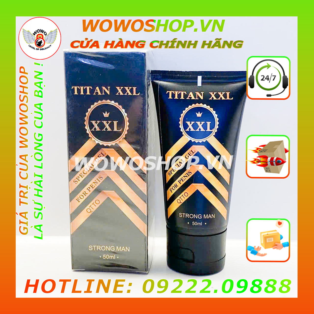 Gel Bôi Trơn Tăng Cường Cương Dương-Gel Tăng Kích Thước Dương Vật-Tăng Cường Dương Vật-Gel Bôi Trơn Titan XXL-50ML