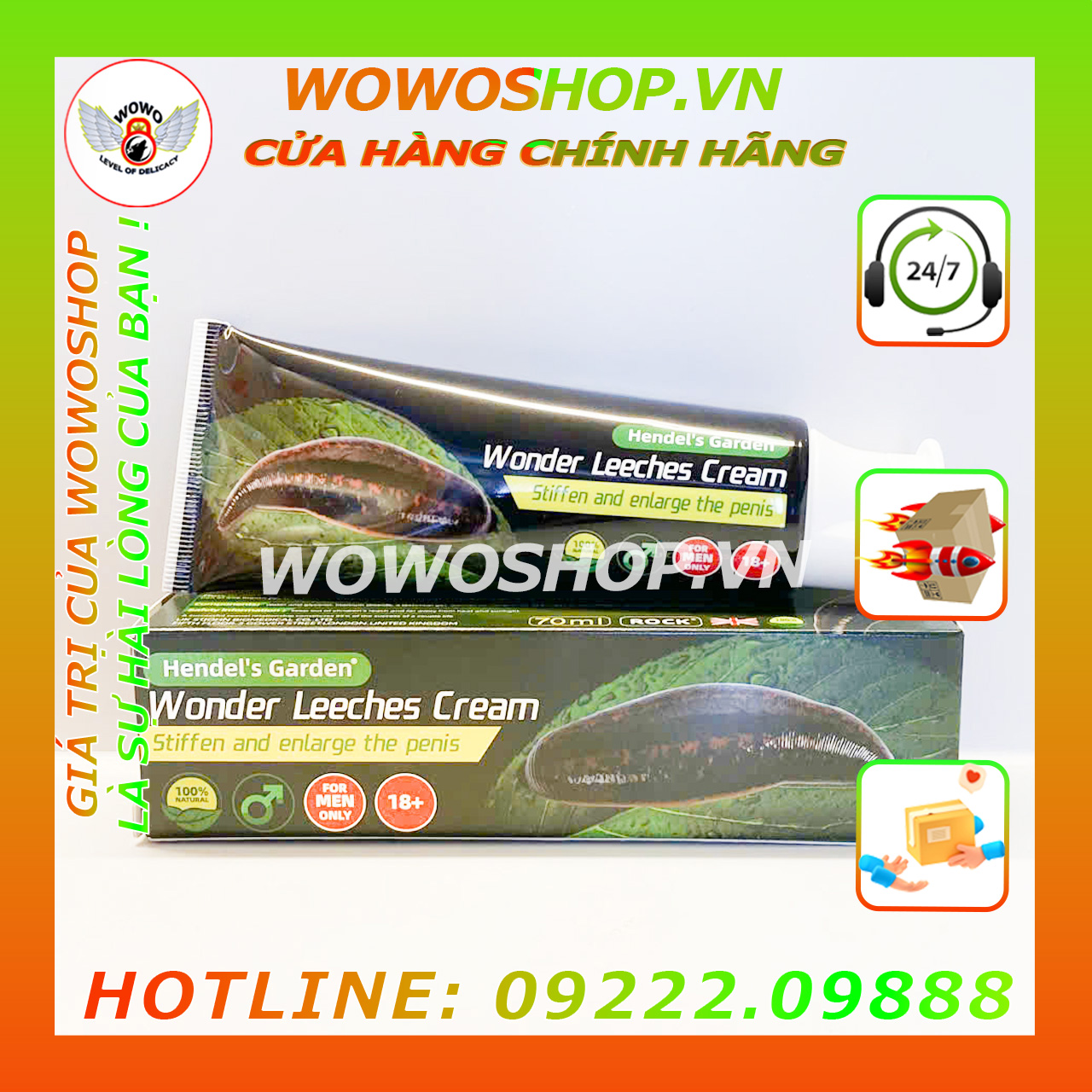 Gel Bôi Trơn-Tăng Cường Cương Dương-Kéo Dài Thời Gian Quan Hệ-Chống Xuất Tinh Sớm-Wonder Leeches Cream-70ML