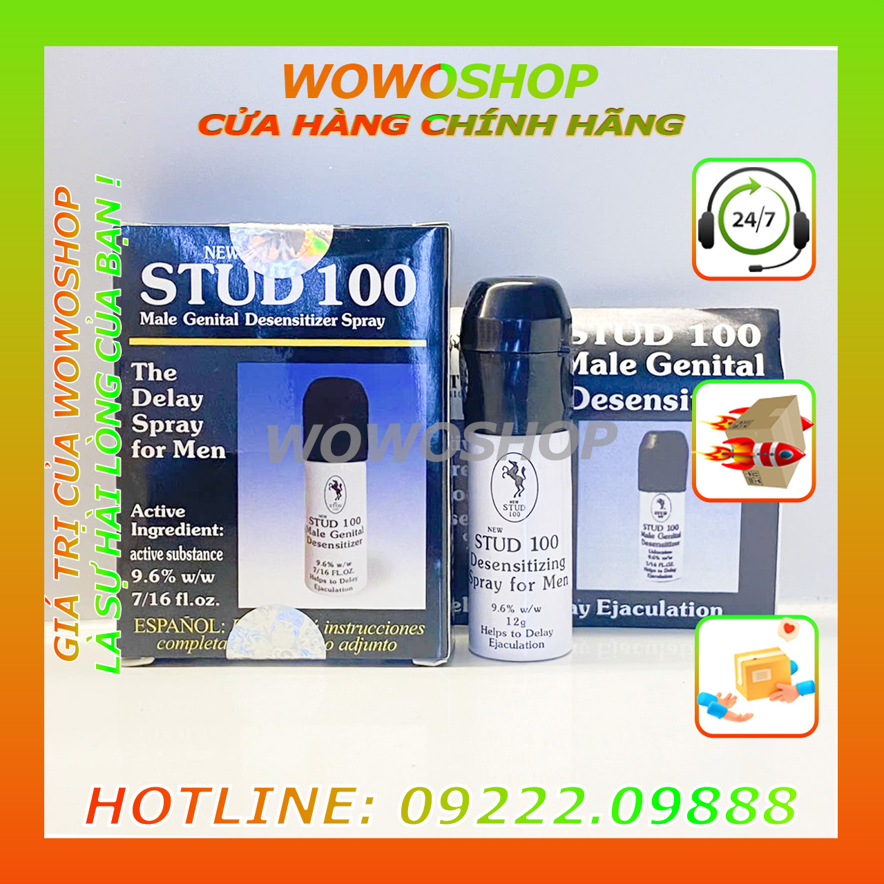 Xịt Kéo Dài Thời Gian Quan Hệ-Thuốc Xịt Lâu Ra-Chai Xịt Lâu Ra-Chai Xịt Stud 100-12ML