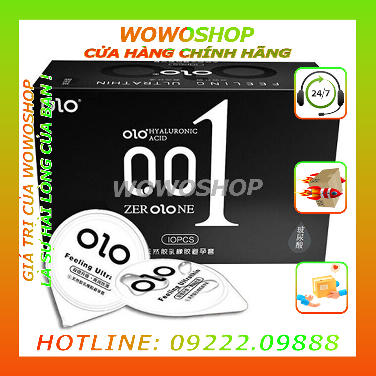 Bao Cao Su-Bao Cao Su Siêu Mỏng-Bao Cao Su Olo 001 Feeling Ultrathin–Siêu Mỏng 001Mm-Hương Vani-Không Kích Ứng Da-Hộp/10 Cái