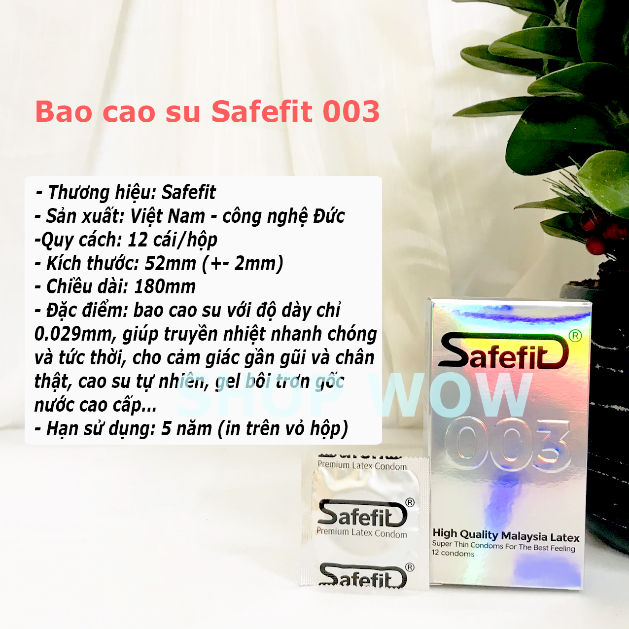 Bao Cao Su|bao Cao Su Siêu Mỏng|bao Cao Su Safefit 003|Bcs 003|Wowoshop